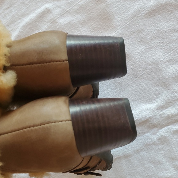 Born Brown Fur-Lined Sherpa Heel Boots Turn Down Size 8.5 Fall Winter Boots - Picture 8 of 10